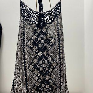 Black and White Lace, Flowy Tank Top